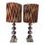 Pair of Contemporary Crystal Ball Table Lamps With Custom Flame Stitch Shades For Sale