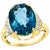7 Carat Natural Blue Topaz and Diamond Cocktail Ring 14 Karat Yellow Gold Estate For Sale - Image 15 of 18