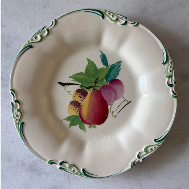 English Set of 7 Vintage George Jones & Sons Crescent Hand Painted Salad Plates For Sale - Image 3 of 11
