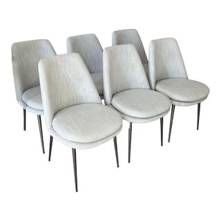 Like New! West Elm Finley Low-Back Dining Chairs (6) For Sale