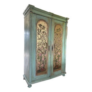 Vintage Armoire with Chinoiserie Panels, 1920s For Sale
