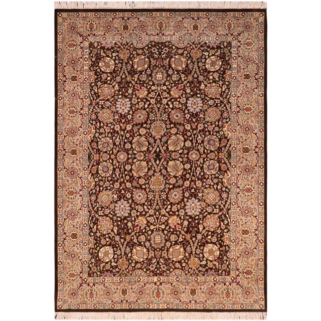 Boho Chic 1990's Pak-Persian Brown/Taupe Wool Rug - 5'11'' X 9'2'' For Sale - Image 9 of 9