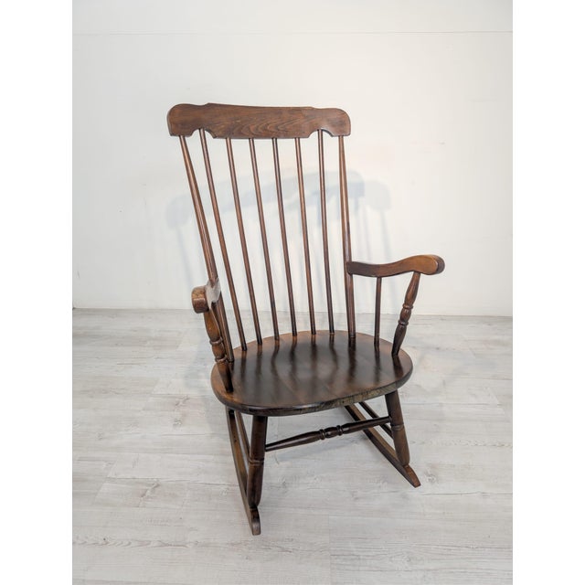 Wooden rocking chair from the 1960s/1970s. Solid wood construction, perfect for relaxing at home or on the patio. It...