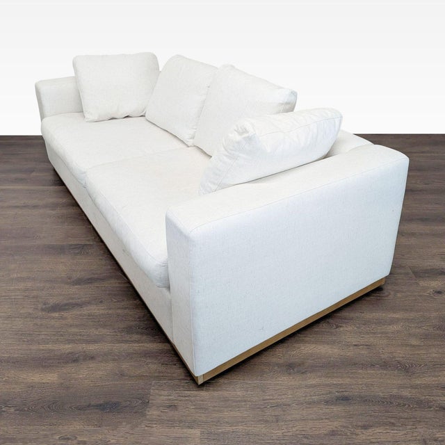 Modern West Elm Newport 3-Seat Modern Cream Sofa For Sale - Image 3 of 10