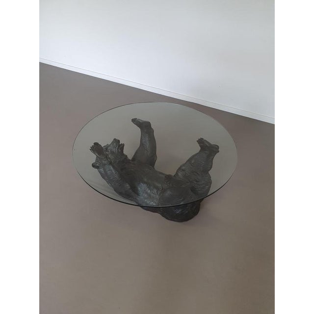 Coffee Table with Bronze Bear Frame For Sale - Image 15 of 18