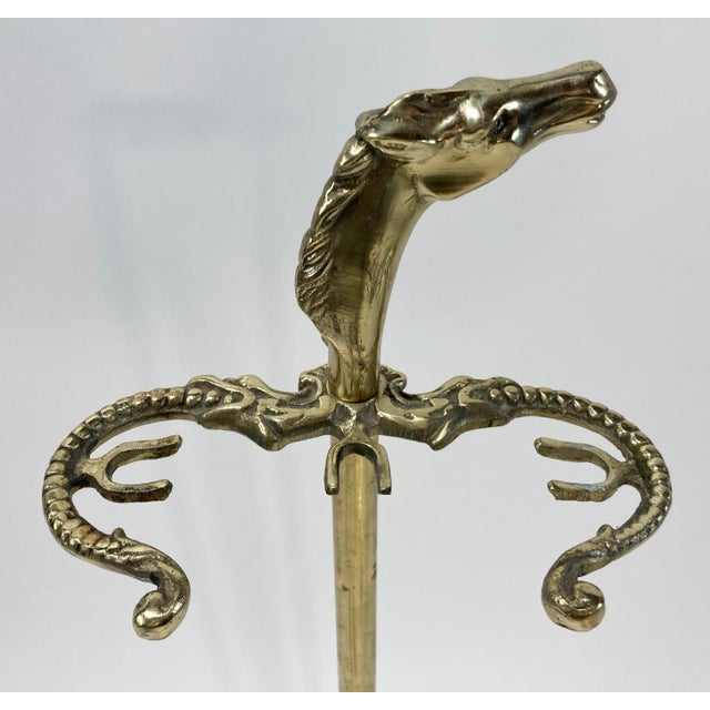 Vintage Brass Horse Head Fireplace Tools on Stand, Set of 5 Chairish