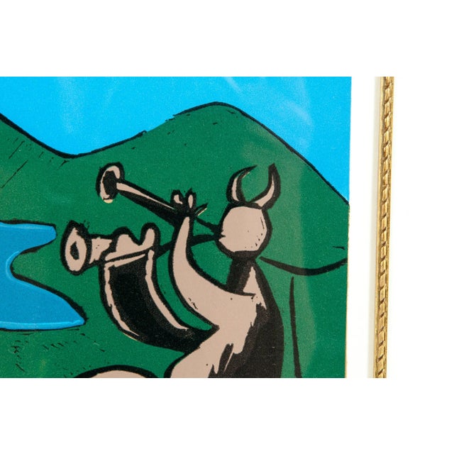 Mid 20th Century Pablo Picasso "Dancing Animals" Color Linocut Print For Sale - Image 5 of 12