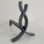 Black Cast Iron Flame Andirons, France, 1950s, Set of 2 For Sale - Image 8 of 15