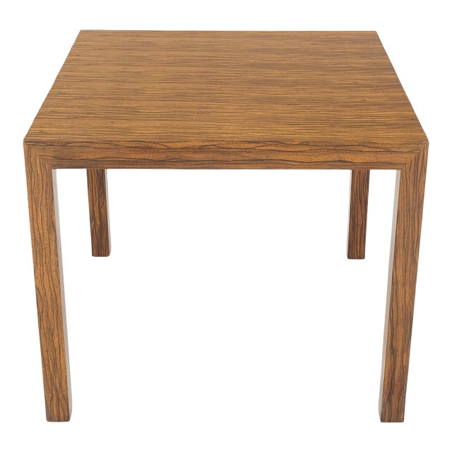 Dunbar Zebra Wood Square Side Lamp Occasional Coffee Table Stand For Sale