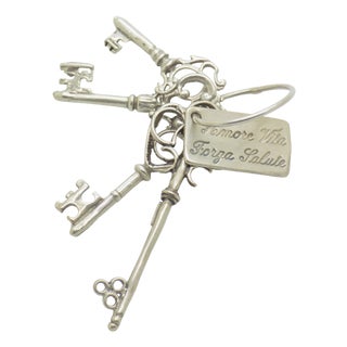 Vintage Italian Silver Decorative Keys to Happiness, Italy, 1970s For Sale