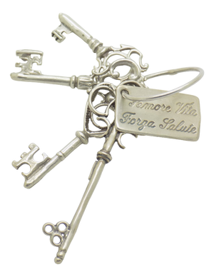 Vintage Italian Silver Decorative Keys to Happiness, Italy, 1970s