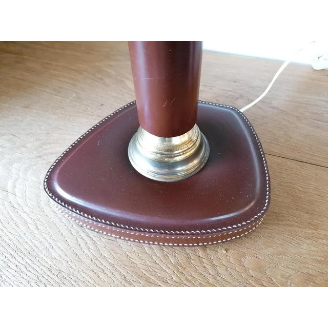 Brown Table Lamp by Jacques Adnet, 1950s For Sale - Image 8 of 10