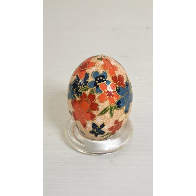 Black 1996 Laurel Burch “Flowering Feline” Ceramic Cat With Japanese Washi Eggs For Sale - Image 8 of 11