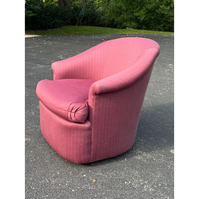 Swaim Late 20th Century Swaim Purple Swivel Chair For Sale - Image 4 of 8