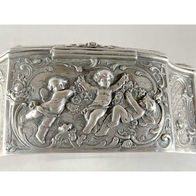 Late 19thC European Hanau Rococo Silver Trinket Box - 1 Pc For Sale - Image 12 of 16