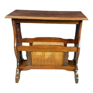 Vintage Wooden Magazine Rack Side Table, 1950 For Sale