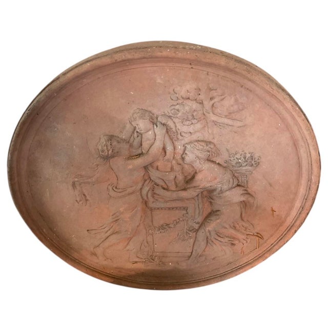 Neoclassical A Vintage Neoclassical Terracotta Relief Wall Plaque For Sale - Image 3 of 9