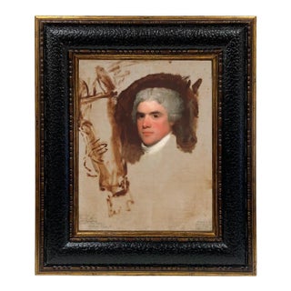 "John Bill Ricketts" After Gilbert Stuart Contemporary Reproduction Print on Canvas, Framed, 8 x 10 For Sale