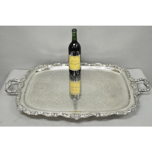 Vintage Poole EPCA Sevenoaks 650 Large Silver Plated Serving Platter Bar Tray (B). Circa Mid 20th Century. Measurements:...
