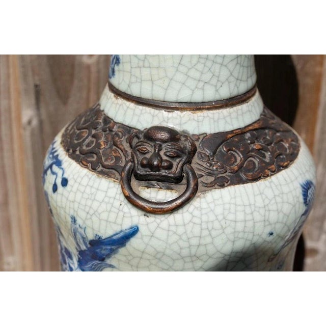 Large Early 19th Century Chinese Qing Dynasty Crackle Glazed Porcelain Vase For Sale - Image 10 of 18