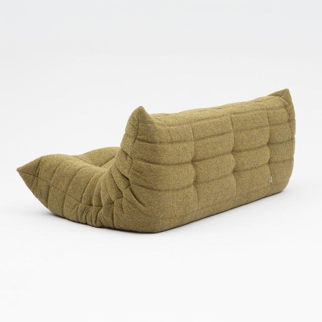 Togo Three-Seater Sofa in Olive Bouclet by Michel Ducaroy for Ligne Roset For Sale - Image 14 of 17