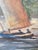 Vintage 1940s Impressionist Sailboat Oil Painting For Sale In Los Angeles - Image 6 of 17