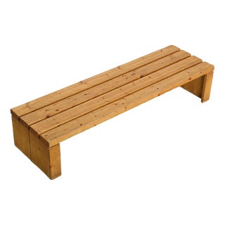 Large Wood Bench from Les Arcs by Charlotte Perriand, 1985 For Sale