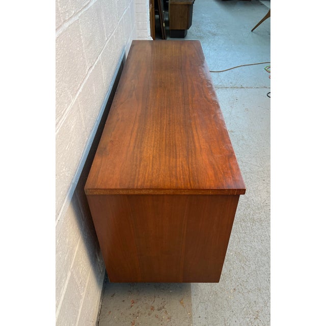 Brown Vintage Walnut Nine Drawer Dresser by Drew Furniture For Sale - Image 8 of 15