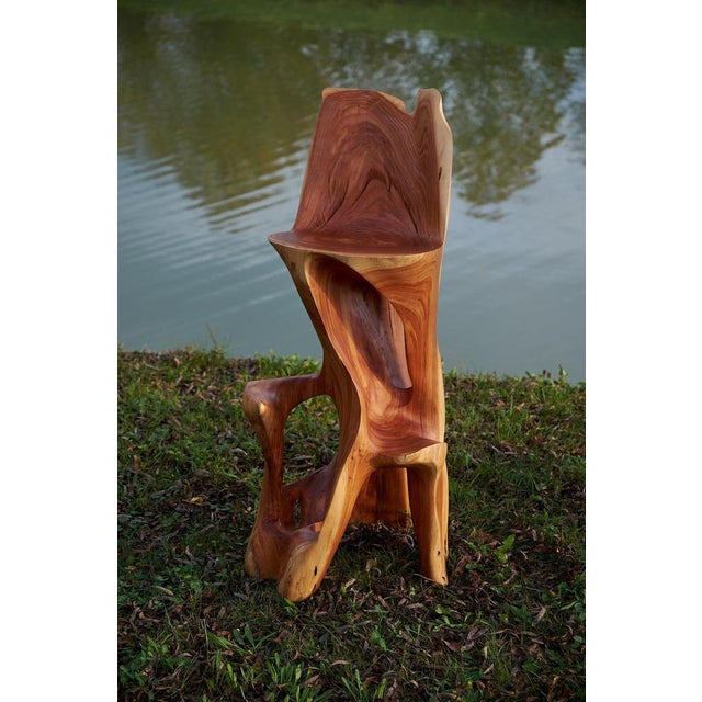 Early 21st Century Makha Wood Sculptural Bar Chair by Logniture For Sale - Image 5 of 16
