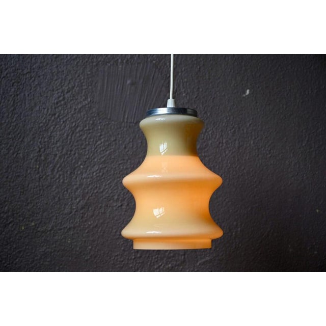 Bohemian Cream-Colored Opaline Glass Pendant Light, 1960s For Sale - Image 18 of 18