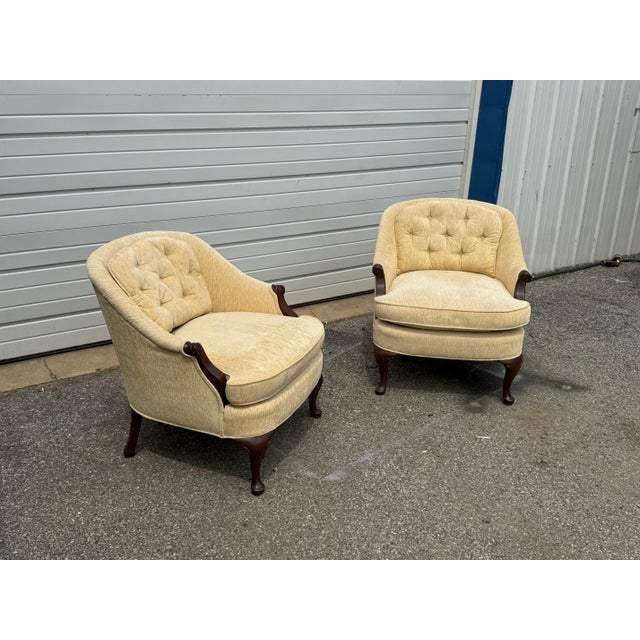 Vintage Pair of Henredon Low Back Club Chairs For Sale - Image 11 of 12