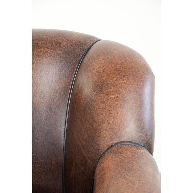 Vintage Sheepskin Club Chair in Leather For Sale - Image 10 of 16