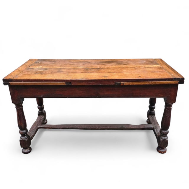 American Antique 18th Century Draw-Leaf Table/Refectory or Tavern Table For Sale - Image 3 of 18