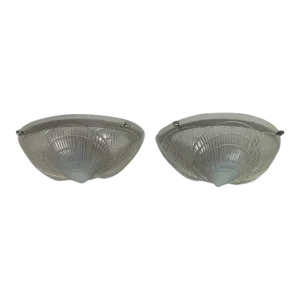 Pair of R. Lalique Shelled Glass Wall Sconces Circa 1920