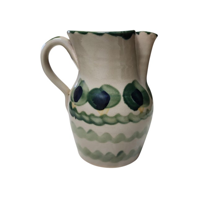 Folk Art Vintage Gerard Beaumont Studio Pottery Pitcher For Sale - Image 3 of 8