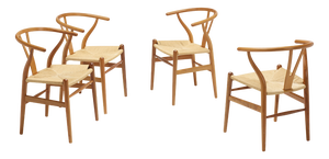 CH24 Wishbone Chairs by Hans J. Wegner for Carl Hansen and Son, Denmark, 1950s, Set of 4