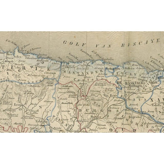 Title: map of spain and portugal – nieuwe hand-atlas by frijlink & van otterloo, 1876 : this detailed 19th-century map,...