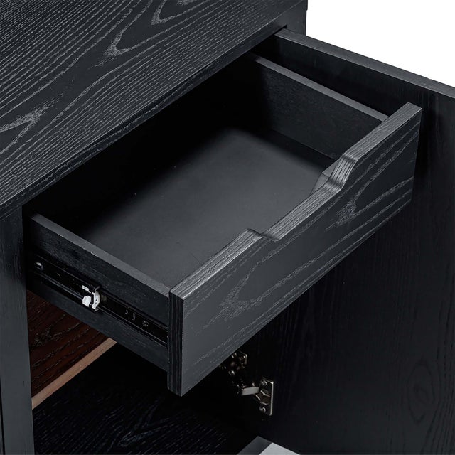 Black Marlow Black Wood Entertainment Center For Sale - Image 8 of 9