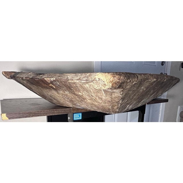 American Circa 1870 American Primitive Wooden Dough Bowl For Sale - Image 3 of 6