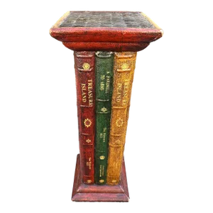 Faux Book Pedestal Plant Stand