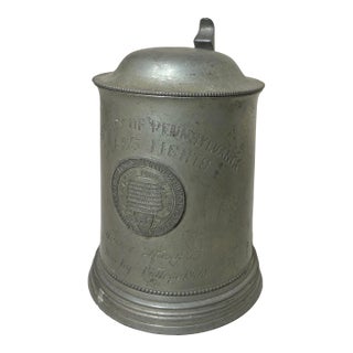 Antique 1905 Pewter College University Pennsylvania Class 8 Tankard Trophy Stein For Sale
