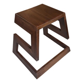 One of a Kind Artisan Made Black Walnut Organic Modern Bench Stool For Sale