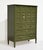 This nine-drawer highboy by Henredon is newly painted in a deep, warm green — a smooth, hand-applied finish that reads...