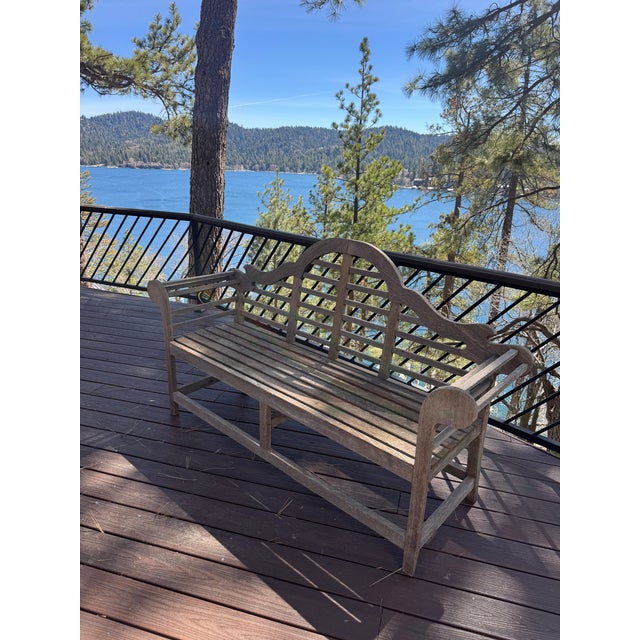 Vintage Teak Garden Bench For Sale - Image 4 of 17