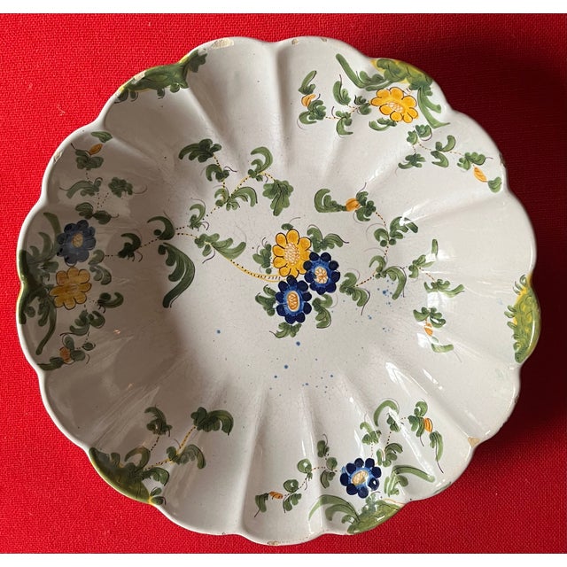 Green Antique 19th Century Italian Cantagalli Faience Centerpiece Fruit Bowl From Florence For Sale - Image 8 of 15