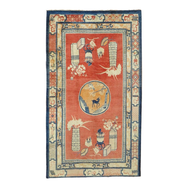 Early 20th Century Zabihi Collection Tibetan Pictorial Rug - 5'11" x 9'3" For Sale
