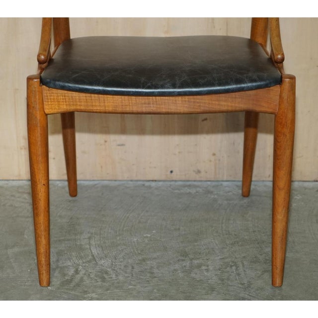 Model 16 Dining Chairs in Black Leather attributed to Johannes Andersen for Uldum, 1960s, Set of 6 For Sale - Image 6 of 18