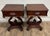 This is a gorgeous and rare pair of vintage lyre base nightstands, side tables, or end tables, believed to be cherry, and...