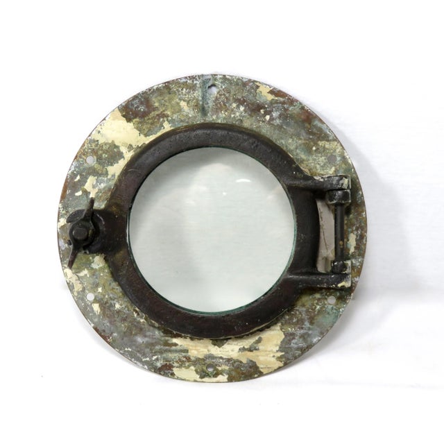 Small Size Antique Brass Ships Porthole For Sale - Image 13 of 13