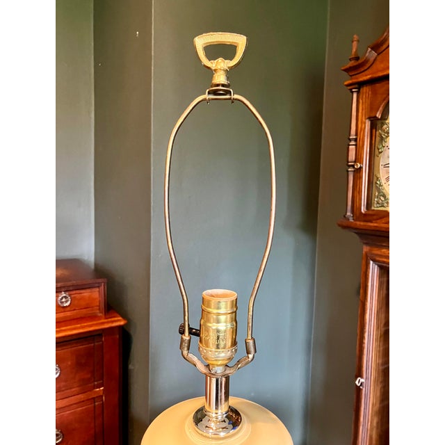 Vintage Asian-Inspired Ceramic Table Lamp With Floral Motif For Sale - Image 10 of 11